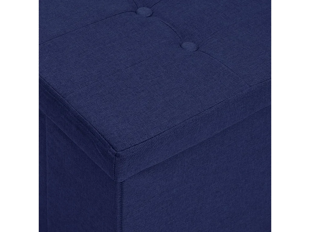 Banc de rangement pliable Bleu Faux lin