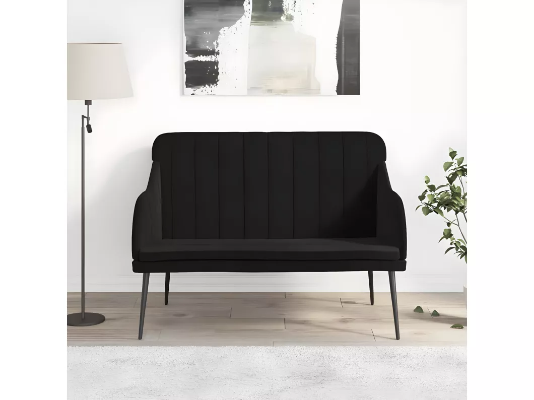 Kauf Unique Sitzbank Schwarz 110x76x80 cm Samt