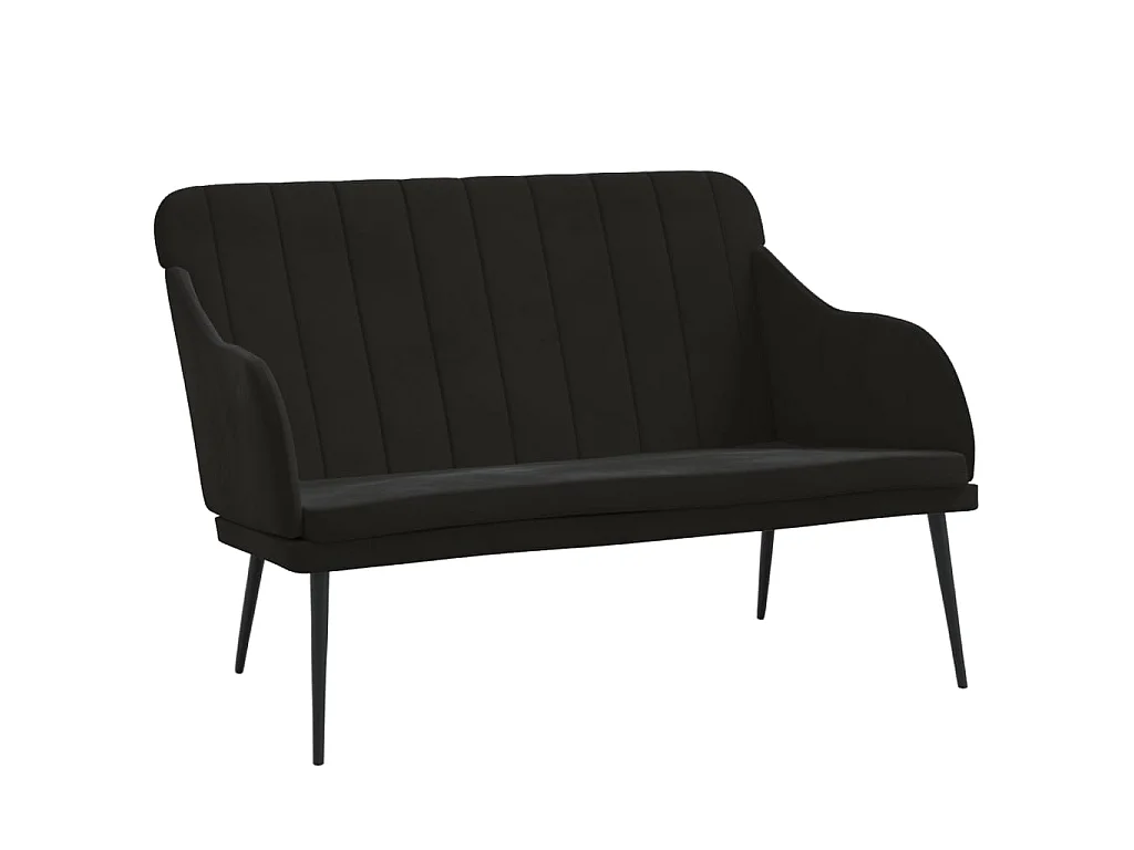 Banco de terciopelo negro 110x76x80 cm