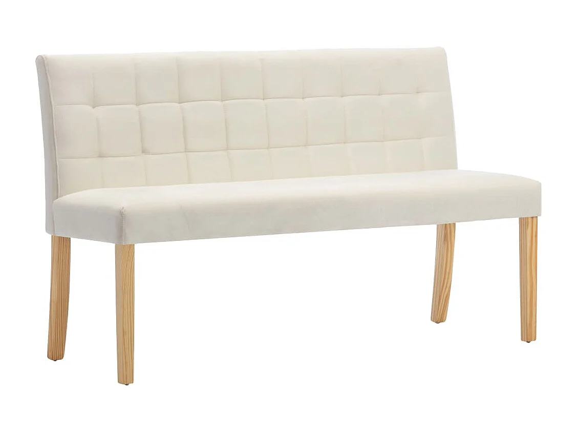 Banc 140 cm Crème Velours