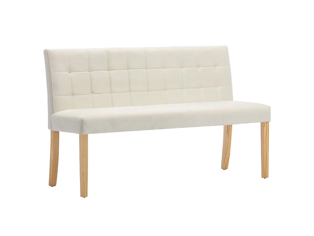 Banco 140 cm veludo cor creme