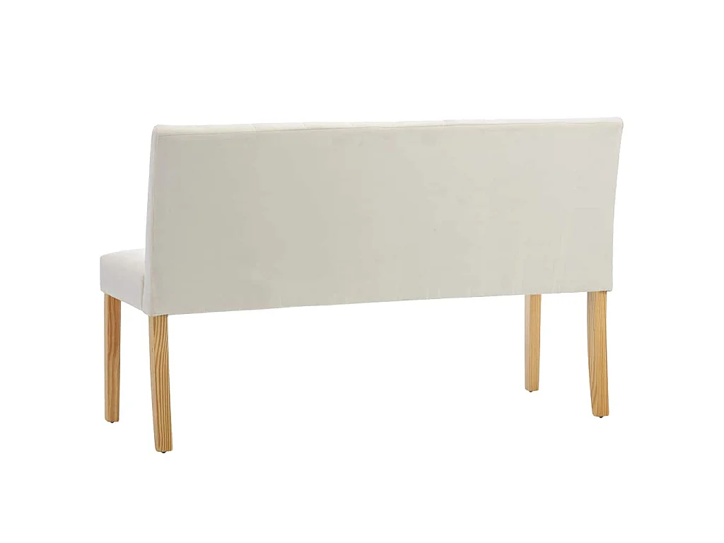 Banco 140 cm veludo cor creme
