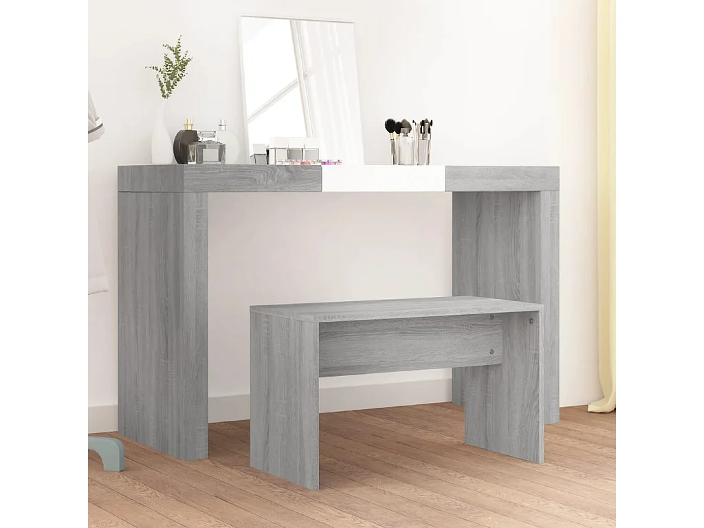 Schminkhocker Grau Sonoma 70x35x45 cm Holzwerkstoff