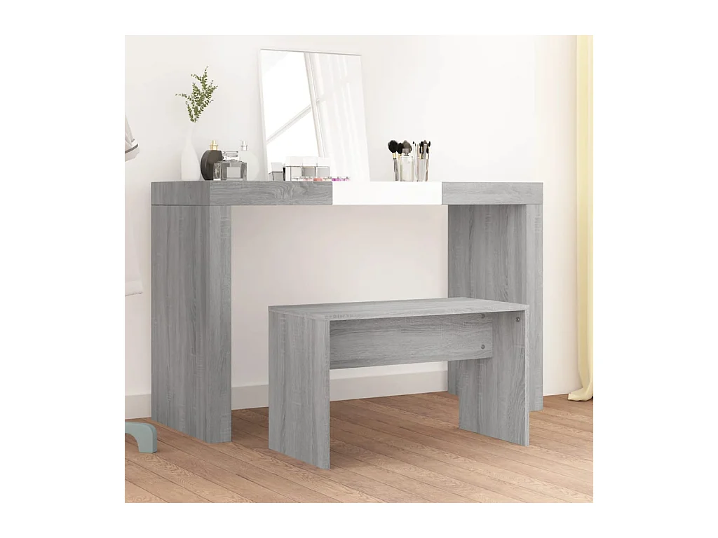 Kaptafelkruk 70x35x45 cm bewerkt hout grijs sonoma eikenkleurig