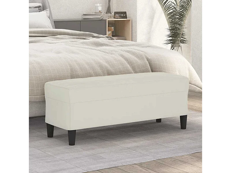 Banc Crème 100x35x41 cm Velours