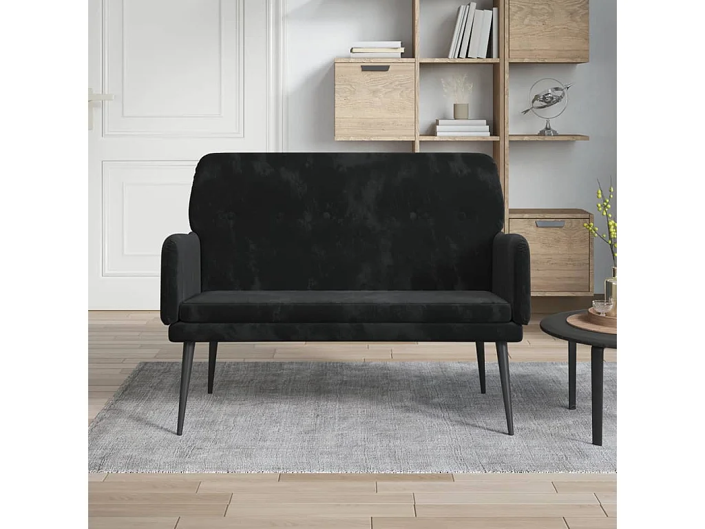 Panca Nera 108x79x79 cm in Velluto