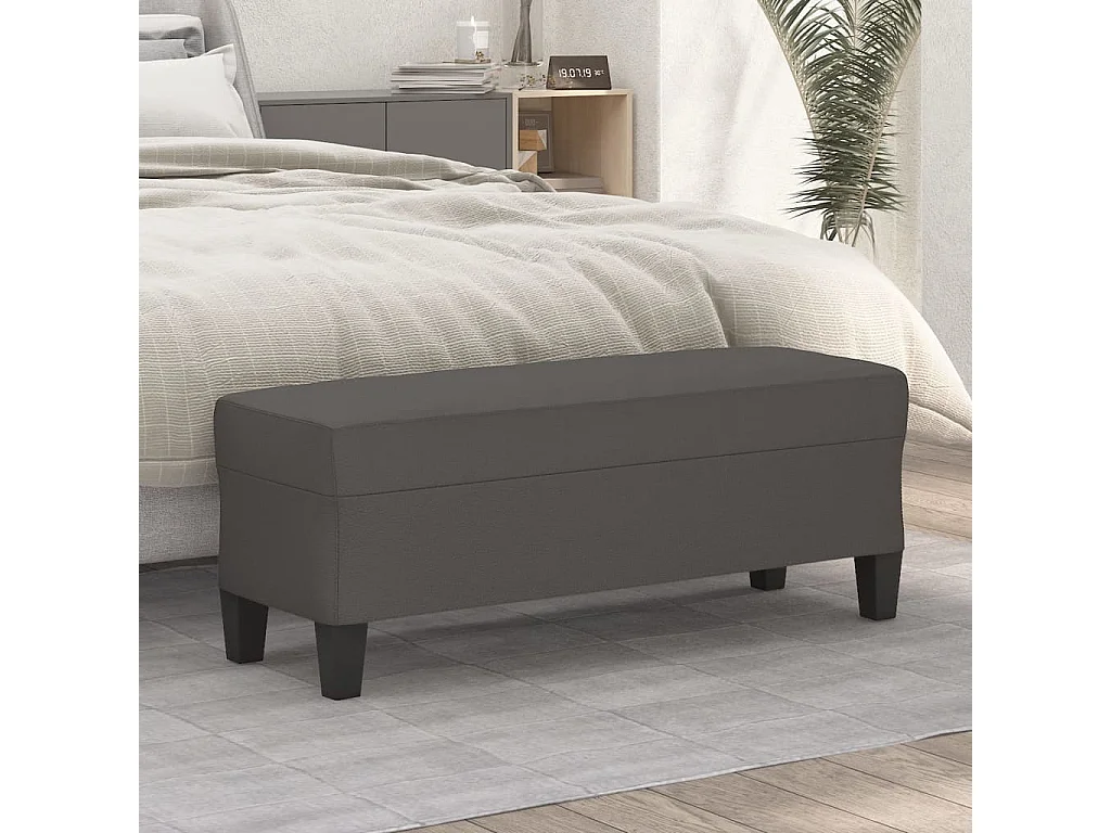 Banc Gris 100x35x41 cm Similicuir
