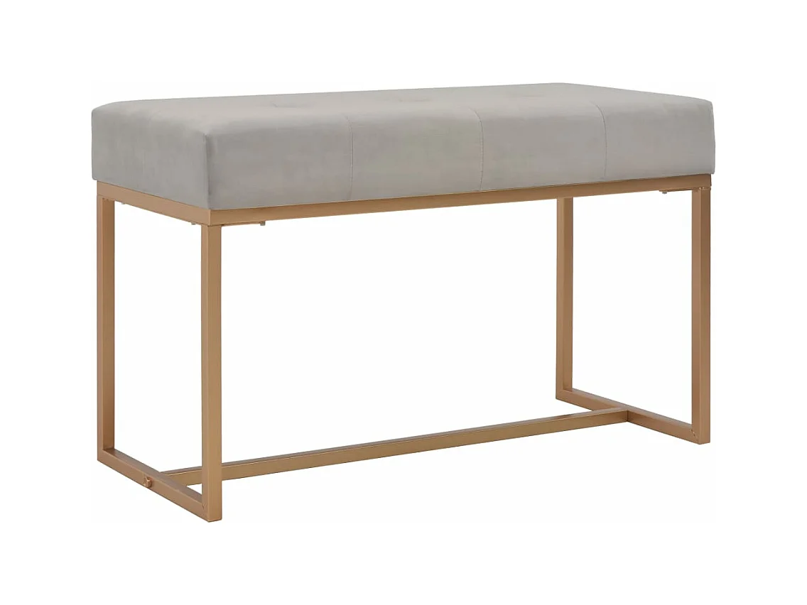 Banc 80 cm Gris Velours