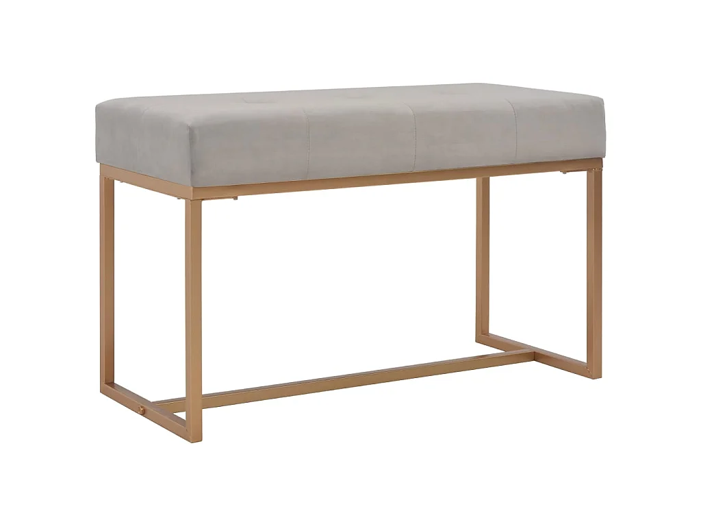 Banc 80 cm Gris Velours