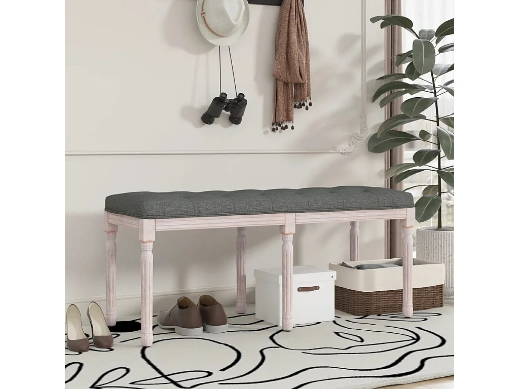 Banc Gris foncé 110x40x49 cm Tissu