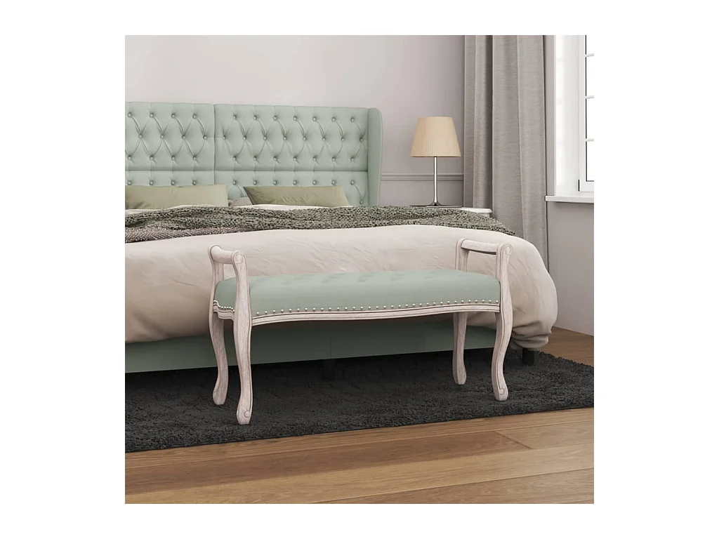Banc Gris clair 110x45x60 cm Velours