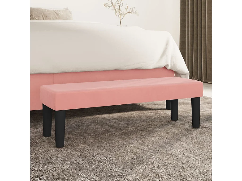 Banc Rose 100x30x30 cm Velours