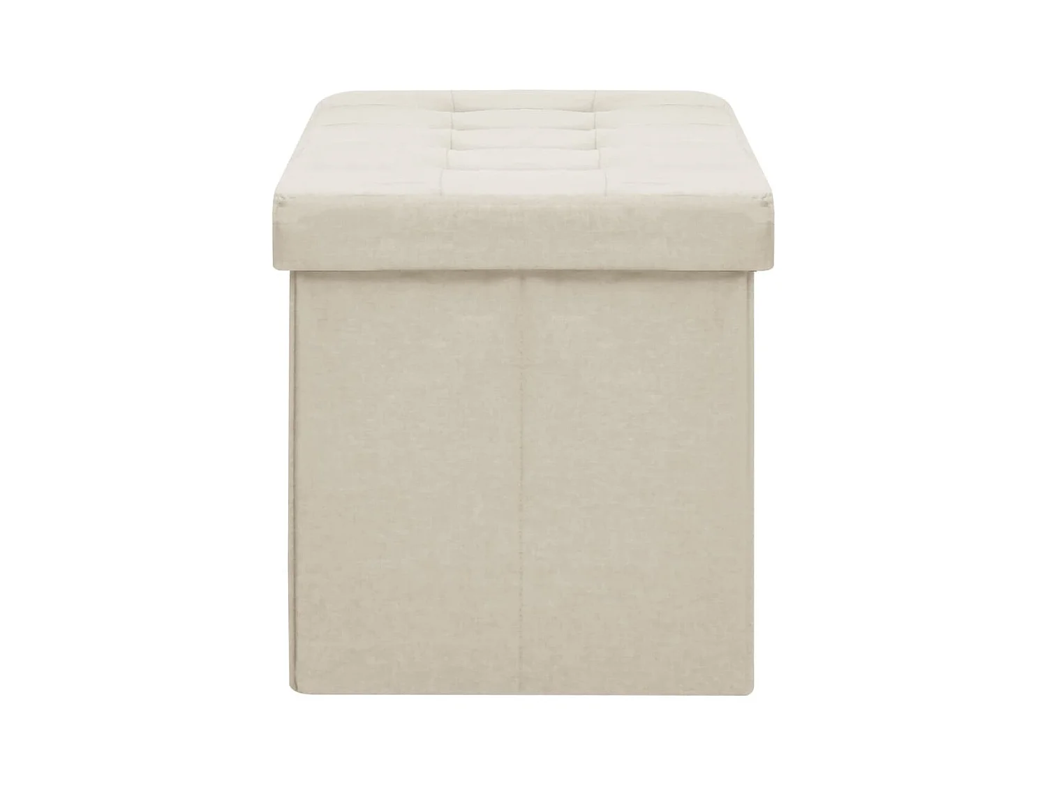 Opbergbank inklapbaar kunstlinnen crèmewit