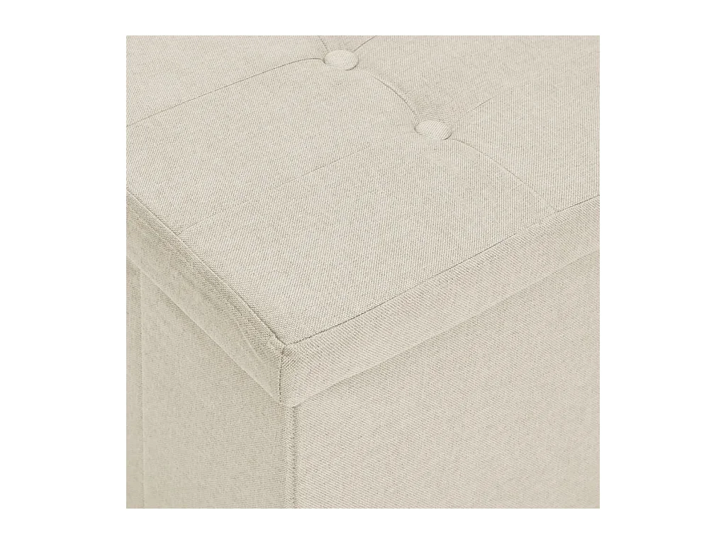 Opbergbank inklapbaar kunstlinnen crèmewit