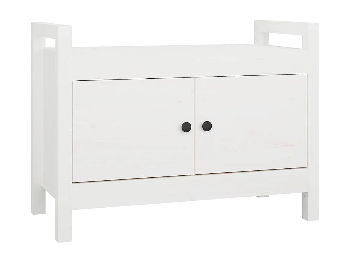 Banc d'entrée Blanc 80x40x60 cm Bois de pin massif
