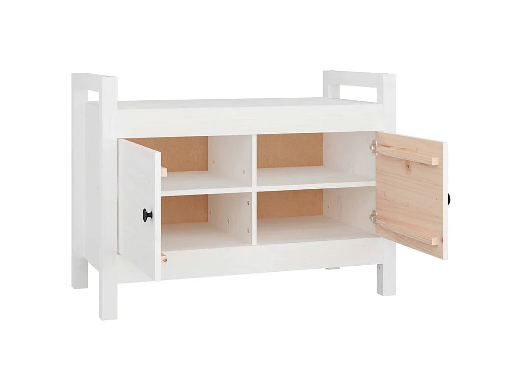 Banco de recibidor madera maciza de pino blanco 80x40x60 cm