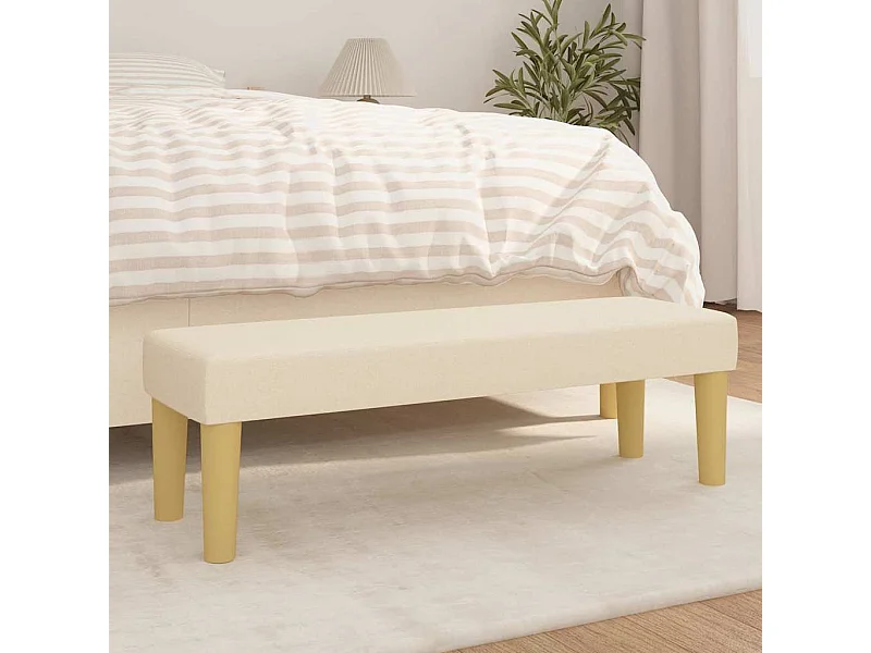 Sitzbank Creme 100x30x30 cm Stoff