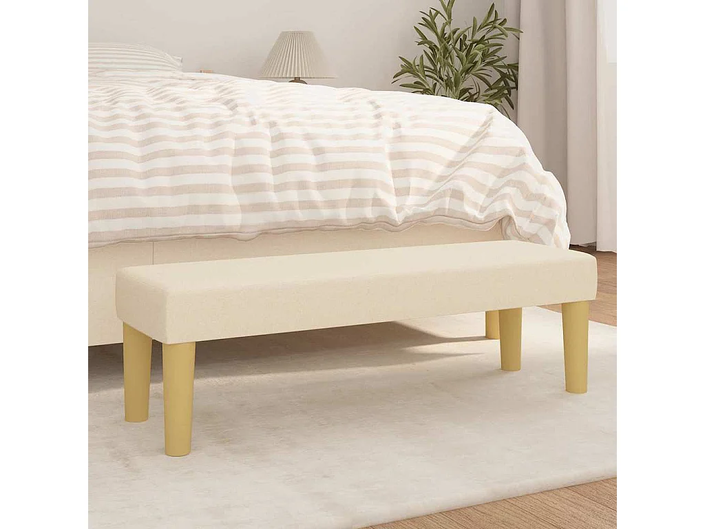 Banc Crème 100x30x30 cm Tissu