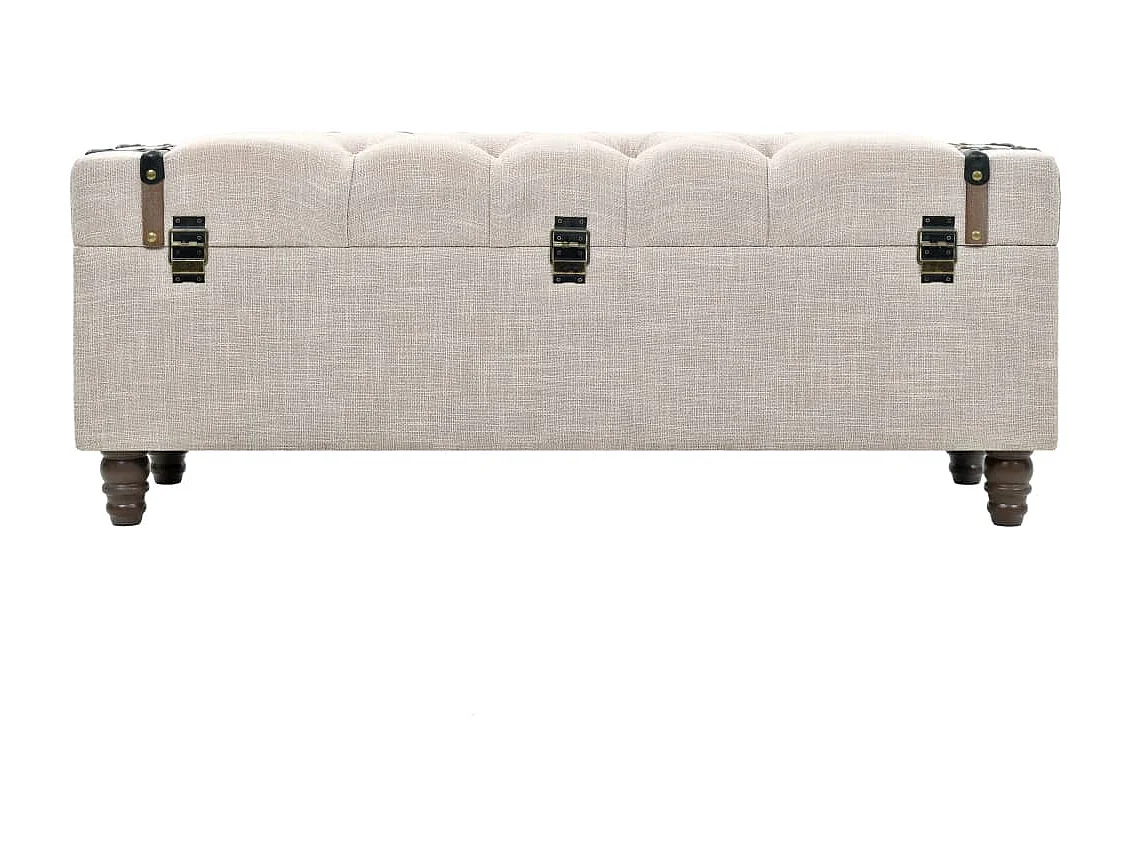 Opbergbankenset 112x37x45 cm massief hout en staal 3-delig