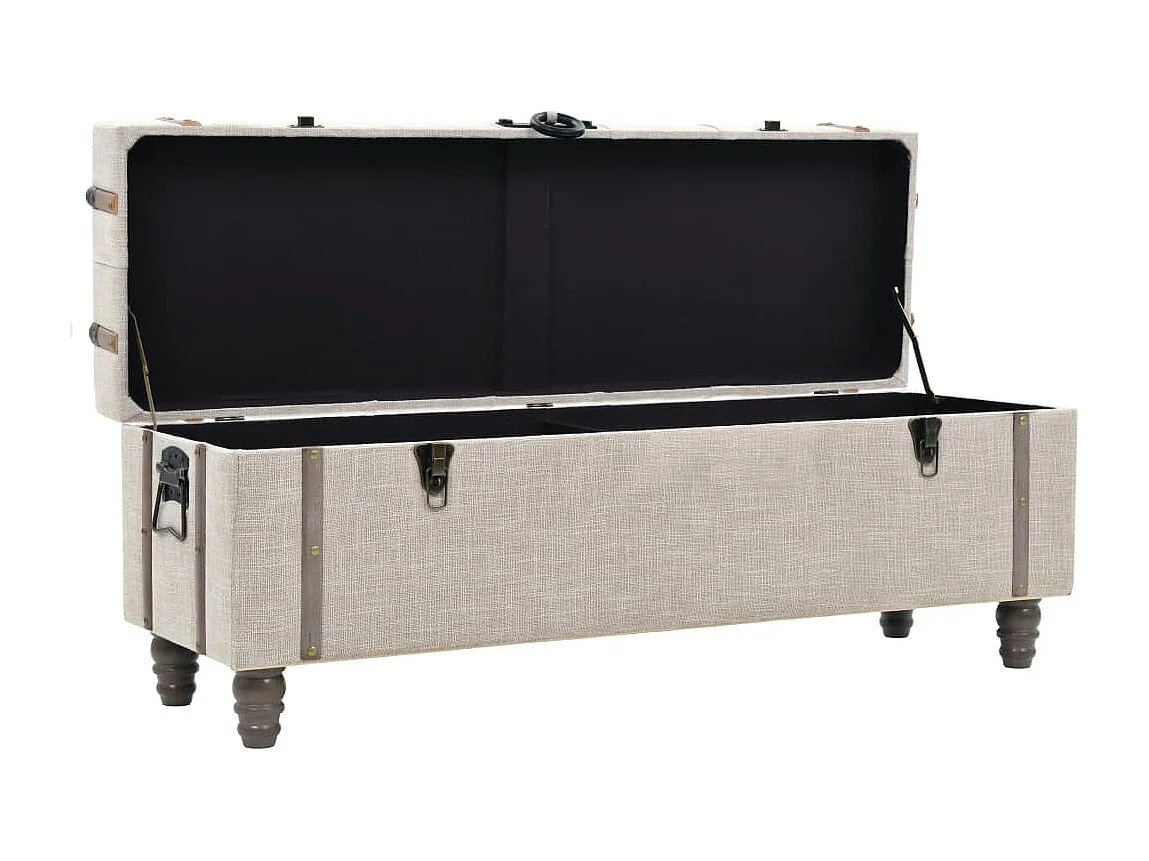 Opbergbankenset 112x37x45 cm massief hout en staal 3-delig