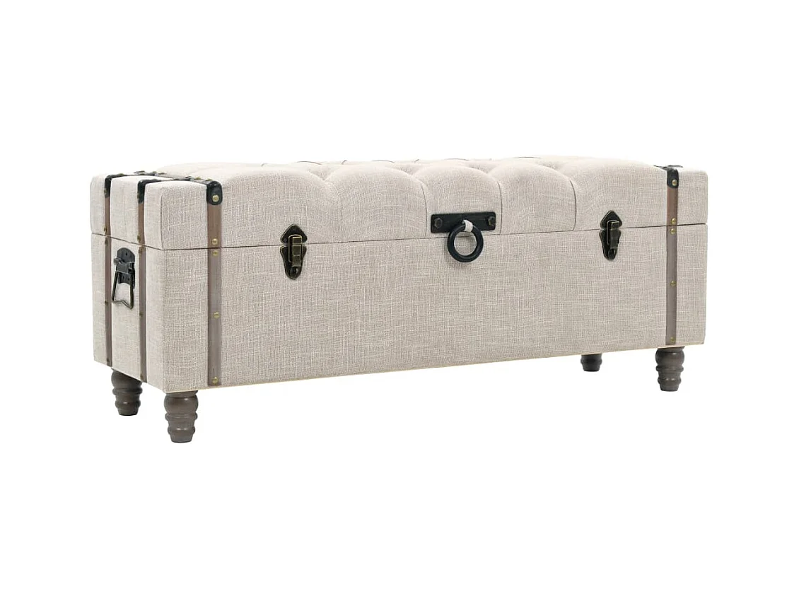 Opbergbankenset 112x37x45 cm massief hout en staal 3-delig