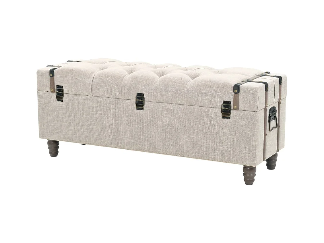 Opbergbankenset 112x37x45 cm massief hout en staal 3-delig