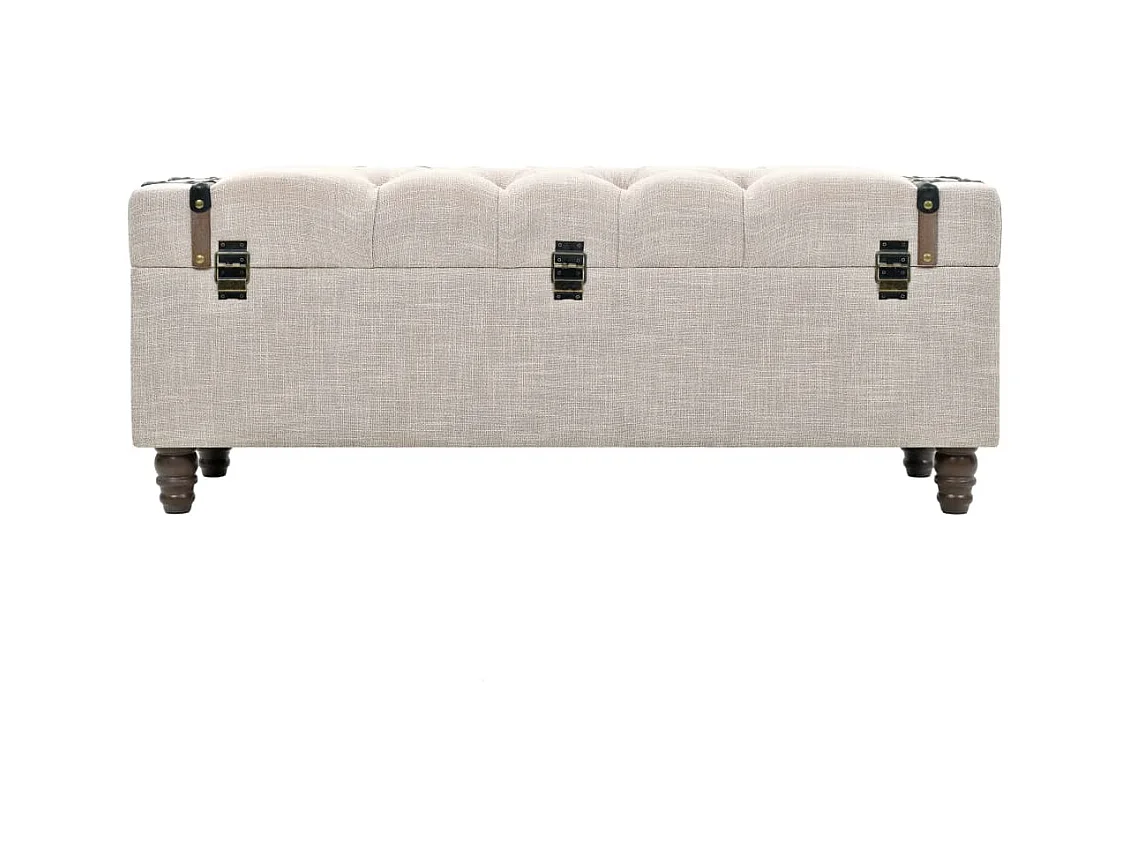 Opbergbankenset 112x37x45 cm massief hout en staal 3-delig