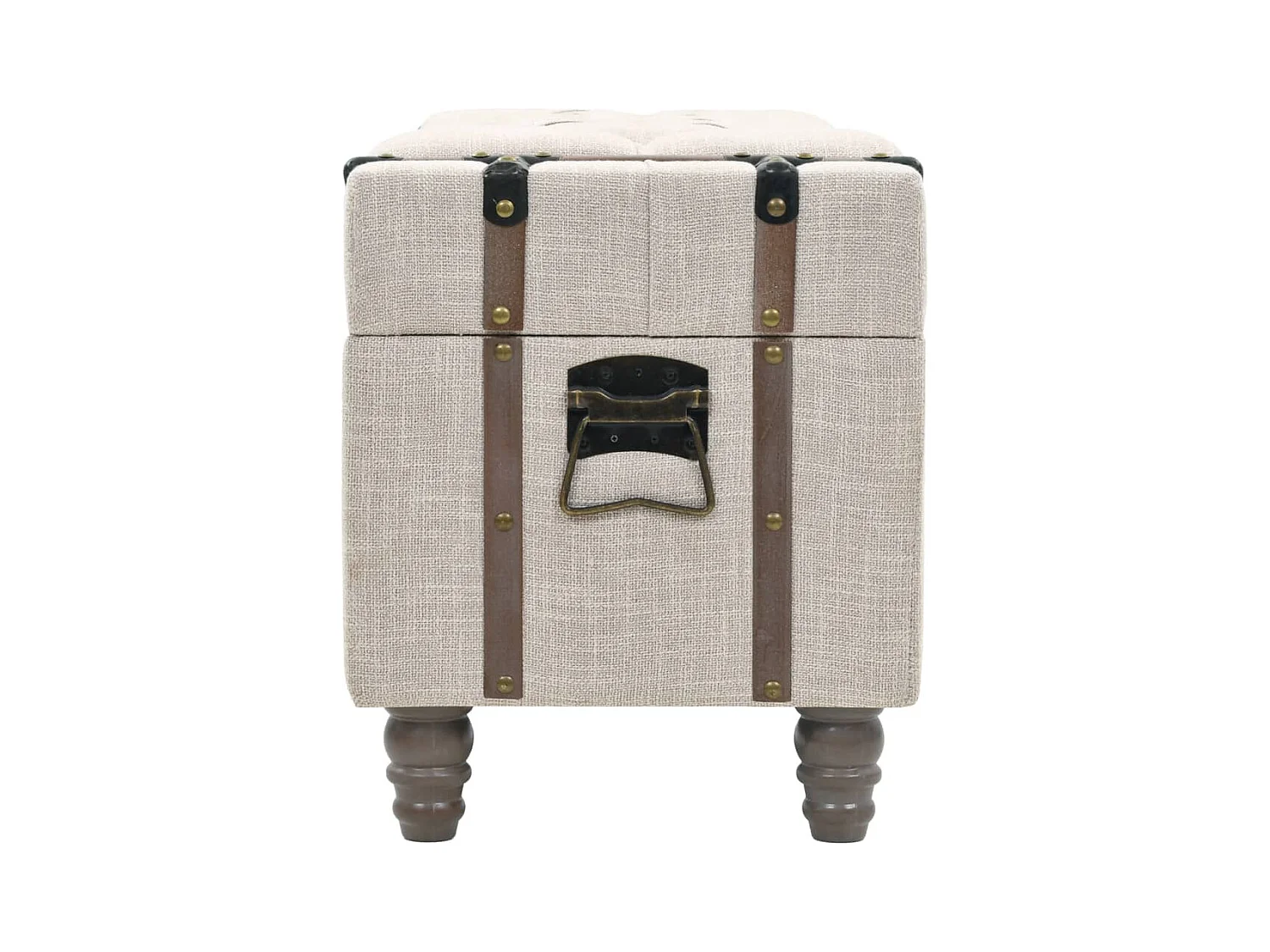 Opbergbankenset 112x37x45 cm massief hout en staal 3-delig