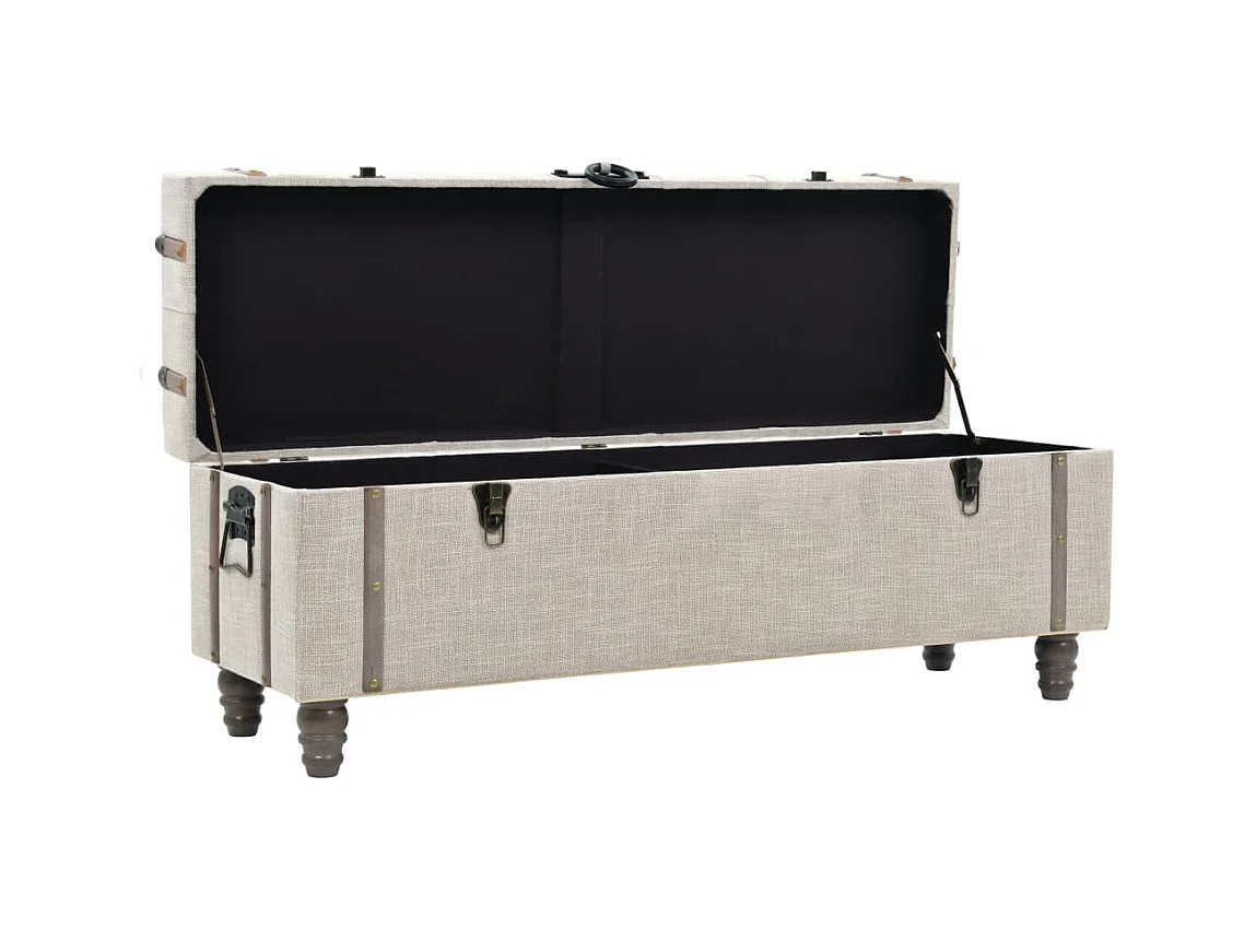 Opbergbankenset 112x37x45 cm massief hout en staal 3-delig