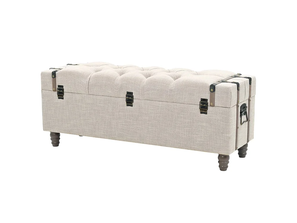 Opbergbankenset 112x37x45 cm massief hout en staal 3-delig