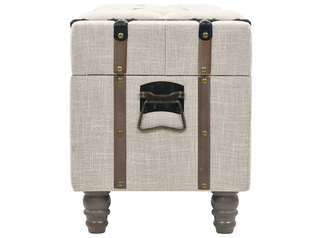 Opbergbankenset 112x37x45 cm massief hout en staal 3-delig