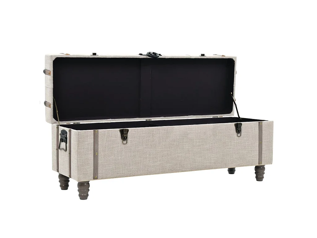 Opbergbankenset 112x37x45 cm massief hout en staal 3-delig