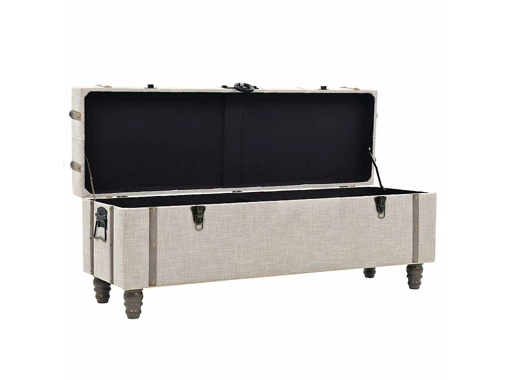 Aufbewahrungsbank-Set 3-tlg. Massivholz und Stahl 112x37x45 cm