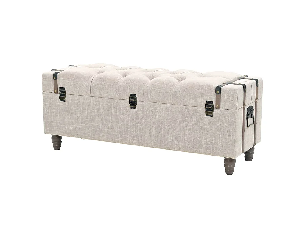 Aufbewahrungsbank-Set 3-tlg. Massivholz und Stahl 112x37x45 cm