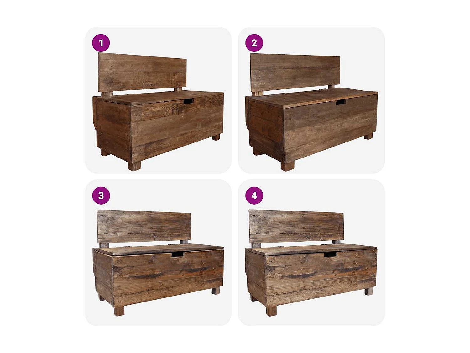 Bank 86x40x60 cm massief mahoniehout