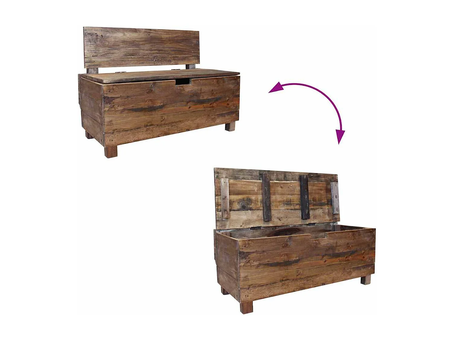 Bank 86x40x60 cm massief mahoniehout