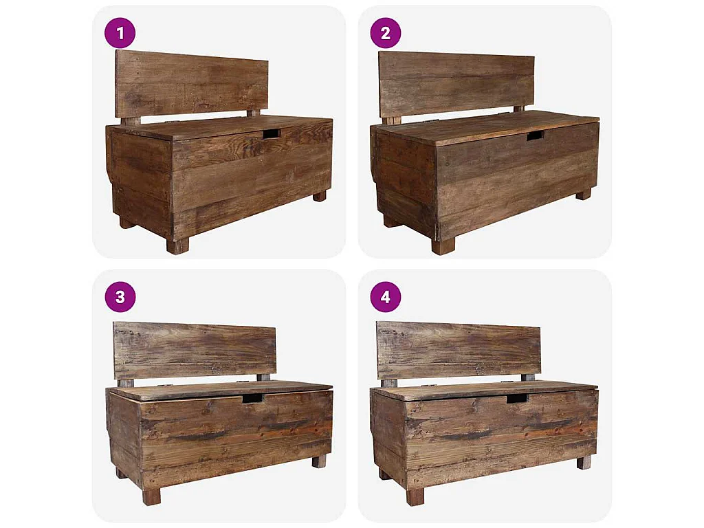 Banc bois massif d'acajou 86x40x60 cm