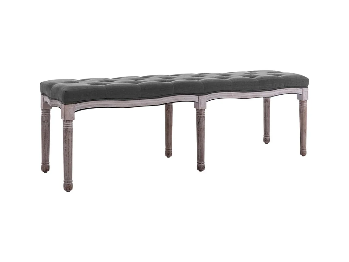 Banc Lin Bois solide 150x40x48 cm Gris foncé
