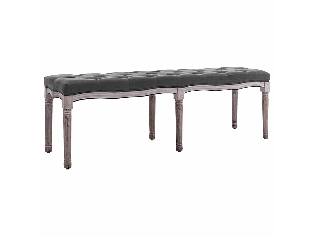 Banc Lin Bois solide 150x40x48 cm Gris foncé