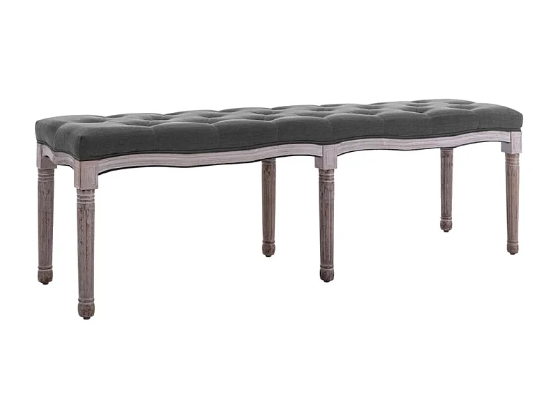 Banc Lin Bois solide 150x40x48 cm Gris foncé