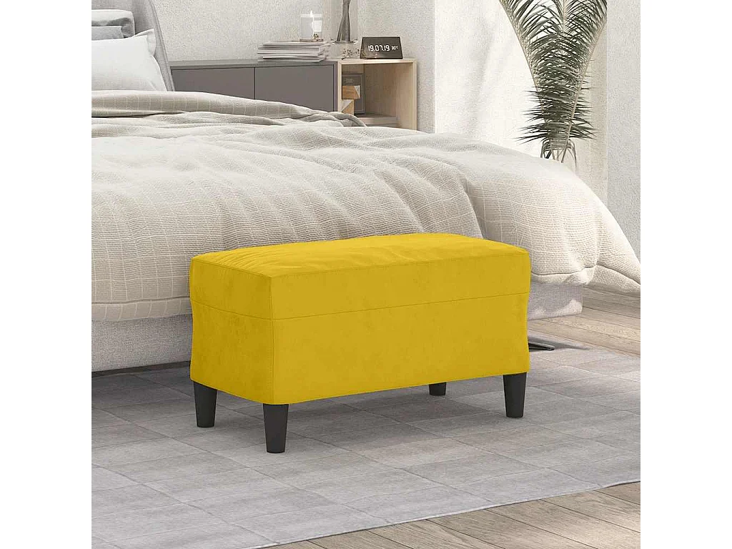 Banc Jaune 70x35x41 cm Velours