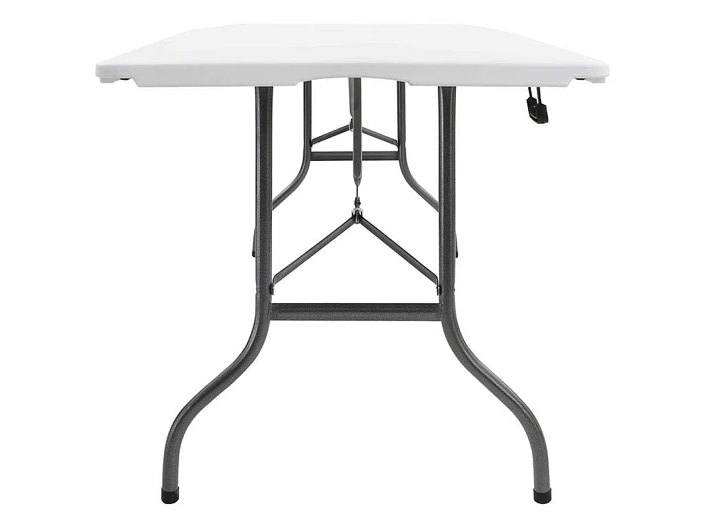 Tuintafel met 2 bankjes inklapbaar 180 cm staal en HDPE wit