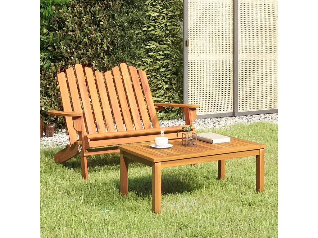 Ensemble de salon de jardin Adirondack 2 pcs bois acacia solide