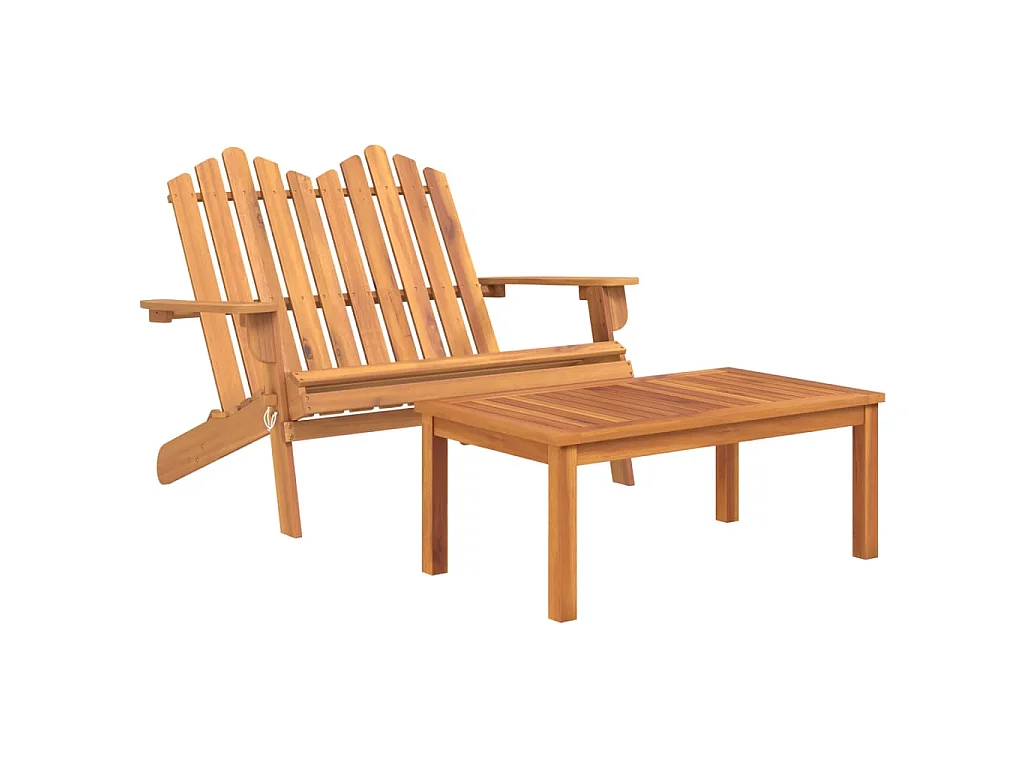 Juego de muebles de jardín Adirondack 2 piezas madera acacia