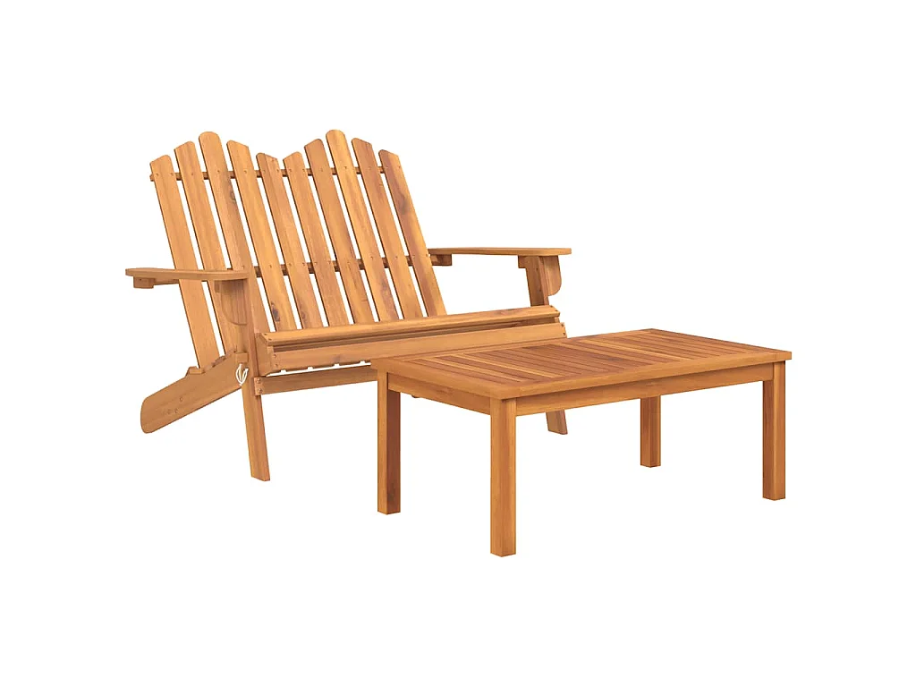 Ensemble de salon de jardin Adirondack 2 pcs bois acacia solide