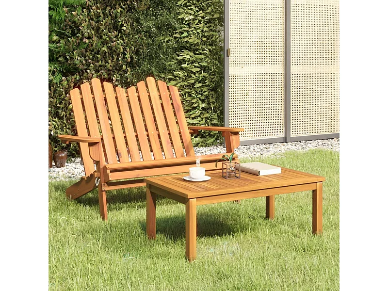 Ensemble de salon de jardin Adirondack 2 pcs bois acacia solide