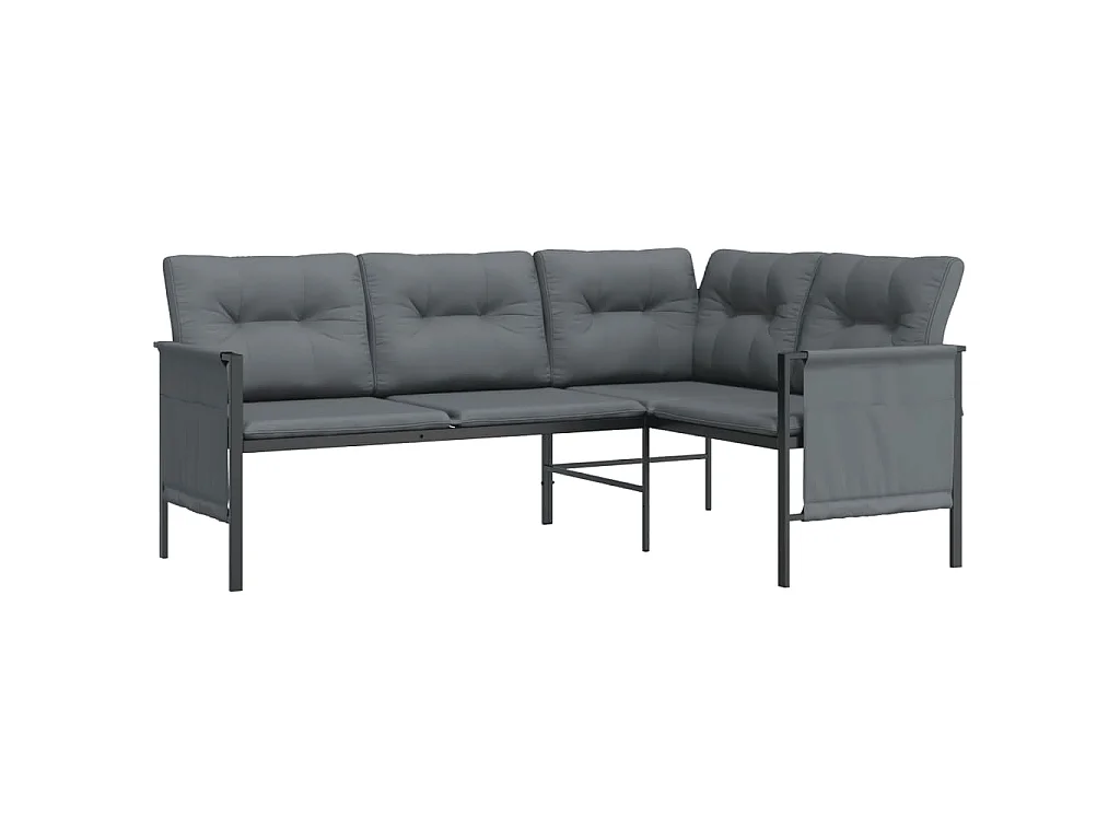 Juego de comedor de jardín 2 piezas acero gris antracita