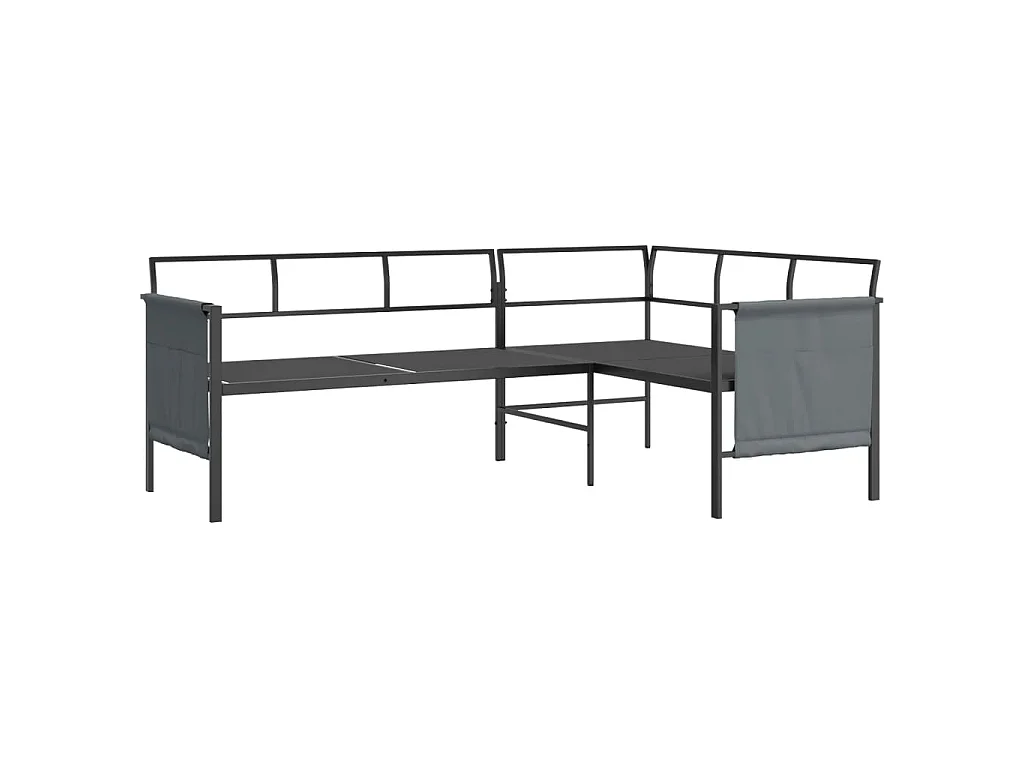 Juego de comedor de jardín 2 piezas acero gris antracita