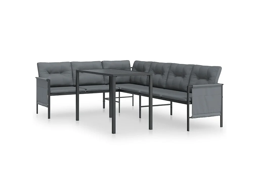 2-delige Tuinset staal antracietkleurig