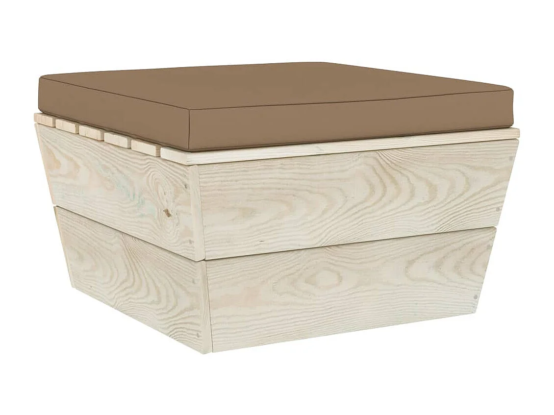 Salon de jardin palette 3 pcs avec coussins bois d'épicéa